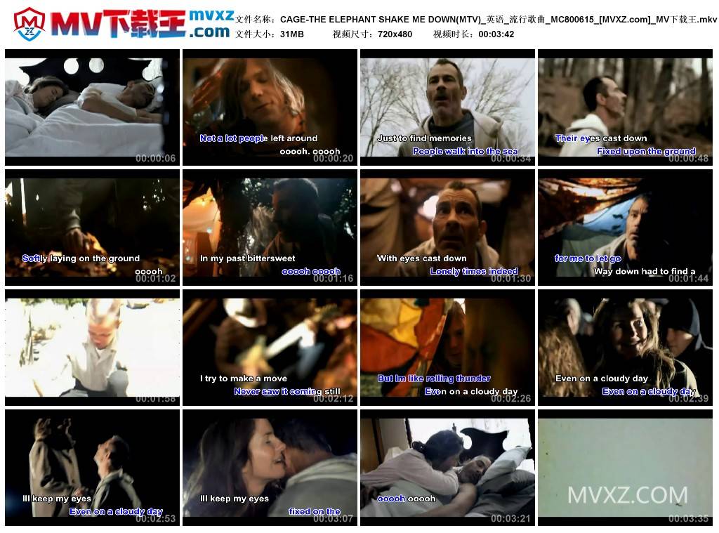 CAGE-THE ELEPHANT SHAKE ME DOWN(MTV)_英语_流行歌曲_MC800615